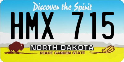 ND license plate HMX715