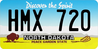 ND license plate HMX720