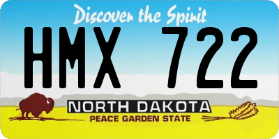 ND license plate HMX722