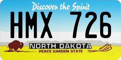 ND license plate HMX726