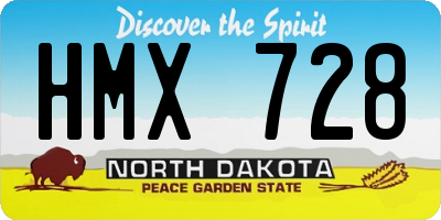 ND license plate HMX728