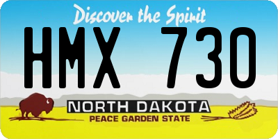 ND license plate HMX730