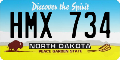 ND license plate HMX734