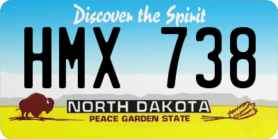ND license plate HMX738