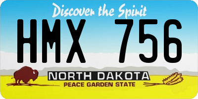 ND license plate HMX756
