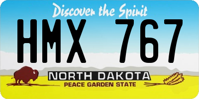 ND license plate HMX767