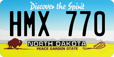 ND license plate HMX770