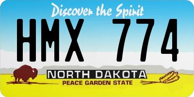 ND license plate HMX774