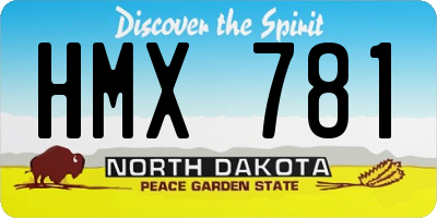 ND license plate HMX781