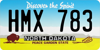 ND license plate HMX783