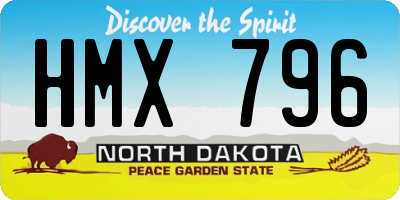 ND license plate HMX796