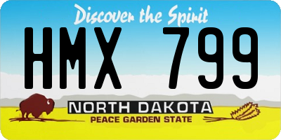 ND license plate HMX799