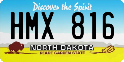 ND license plate HMX816