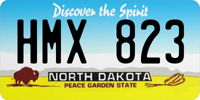 ND license plate HMX823