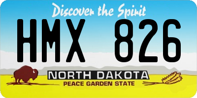 ND license plate HMX826
