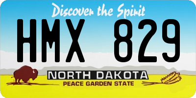 ND license plate HMX829