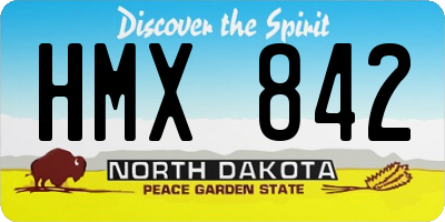 ND license plate HMX842