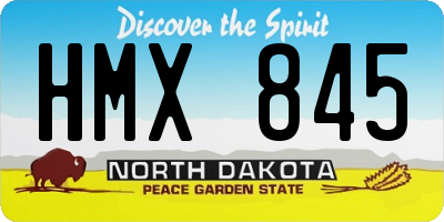 ND license plate HMX845
