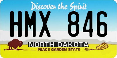 ND license plate HMX846