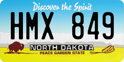 ND license plate HMX849