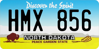 ND license plate HMX856