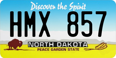 ND license plate HMX857