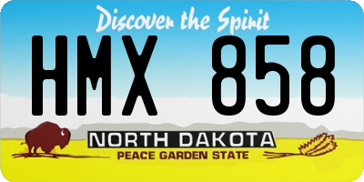ND license plate HMX858
