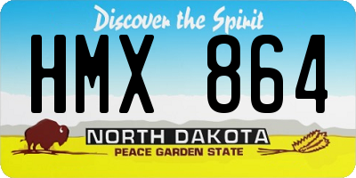 ND license plate HMX864