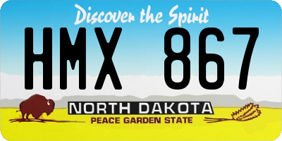 ND license plate HMX867