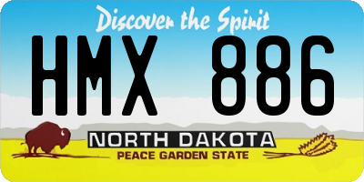 ND license plate HMX886