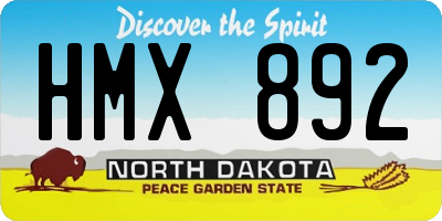 ND license plate HMX892