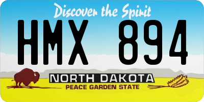 ND license plate HMX894