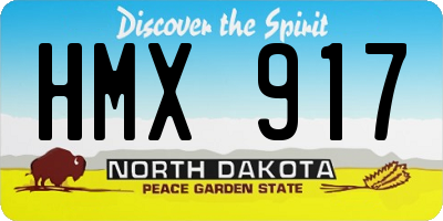 ND license plate HMX917
