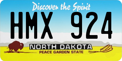 ND license plate HMX924