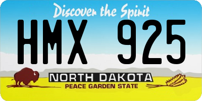 ND license plate HMX925