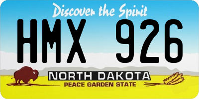 ND license plate HMX926