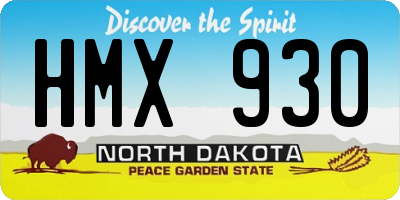 ND license plate HMX930