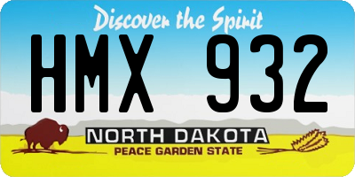 ND license plate HMX932