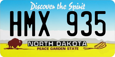 ND license plate HMX935