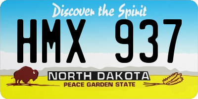 ND license plate HMX937