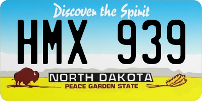 ND license plate HMX939