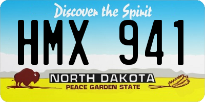 ND license plate HMX941