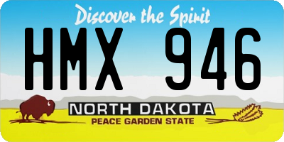 ND license plate HMX946