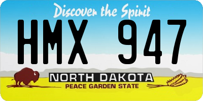 ND license plate HMX947