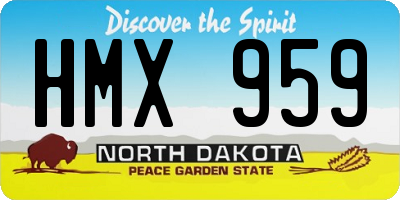 ND license plate HMX959
