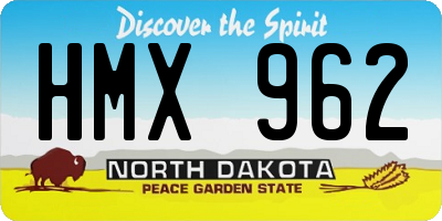 ND license plate HMX962