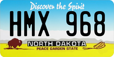 ND license plate HMX968