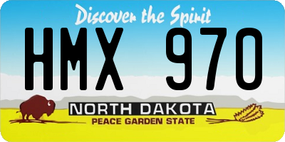 ND license plate HMX970