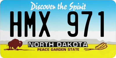 ND license plate HMX971