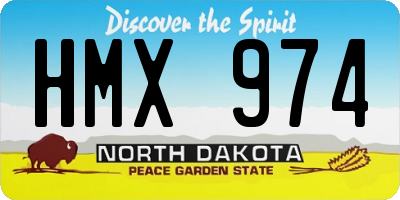ND license plate HMX974